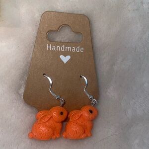 Orange Bunny Earrings